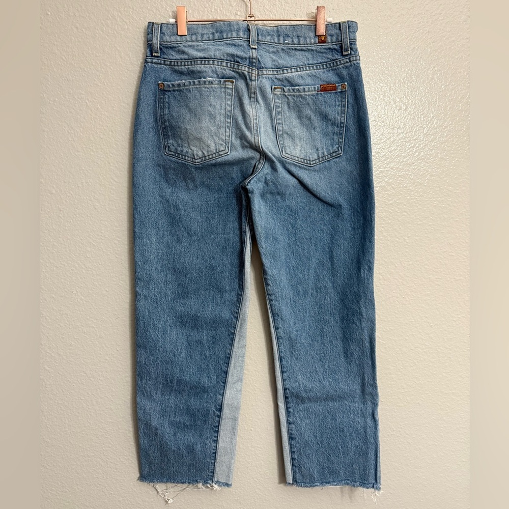 7 For All Mankind The Kiki with Raw Hem in Vintage Wythe Cropped Ankle Jeans - Picture 8 of 12